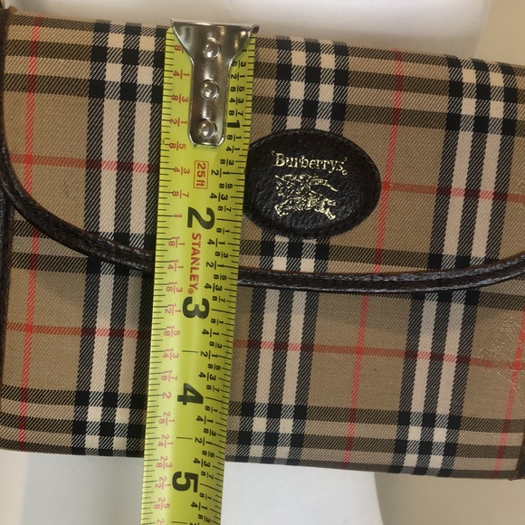 Vintage BURBERRYS Nova Check Plaid Clutch COMES WITH: Gold Link Shoulder Chain - Picture 9 of 11